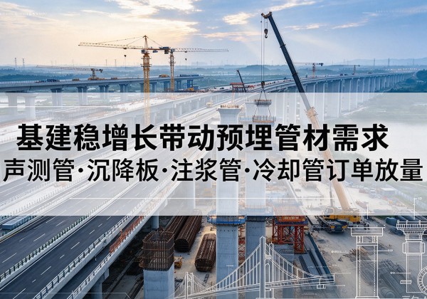 费县基建稳增长带动预埋监测管材需求，声测管、沉降板、注浆管订单持续放量